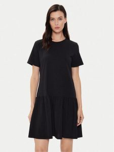 United Colors Of Benetton Sukienka codzienna 3U53DV01H Czarny Relaxed Fit. Czarne kombinezony United Colors of Benetton, na co dzień, xs, bez wzorów, z bawełny, bez kołnierzyka, bez ramiączek, proste. Za 69,99 zł.