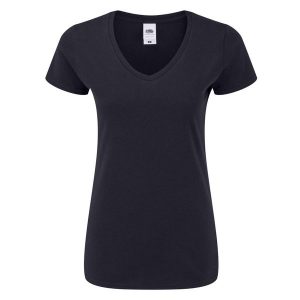 Koszulka Damska Iconic 150 Z Dekoltem V. Niebieskie bluzki FRUIT OF THE LOOM, xl, bez wzorów, sportowe, bez kołnierzyka, bez ramiączek. Za 40,99 zł.