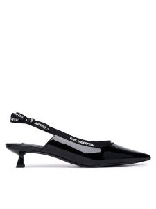 KARL LAGERFELD Czółenka Pasha KL30109R Czarny. Czarne czółenka KARL LAGERFELD, bez wzorów, ze skóry, bez obcasa, bez zapięcia. Za 792,99 zł.