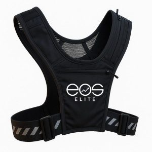 Kamizelka do biegania Eos Elite. Czarne kamizelki EOS ELITE, uniwersalny, bez wzorów, bez kołnierzyka, bez ramiączek, bez kaptura. Za 139,00 zł.