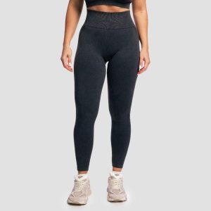 Legginsy damskie fitness bezszwowe Lift. Szare legginsy GYMBEAM, bez wzorów, z elastanu. Za 110,90 zł.