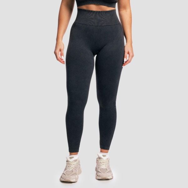 Legginsy damskie fitness bezszwowe Lift. Szare legginsy GYMBEAM, bez wzorów, z elastanu. Za 110,90 zł.