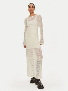 Gestuz Sukienka dzianinowa Lica 10909129 Écru Loose Fit. Kombinezony Gestuz, s, bez wzorów, z dzianiny, bez kołnierzyka, bez ramiączek. Za 399,99 zł.