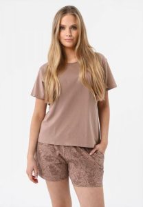 Piżama damska dwuczęściowa U-RAVA. Piżamy Volcano, bez wzorów, z bawełny, bez ramiączek. Za 99,99 zł.