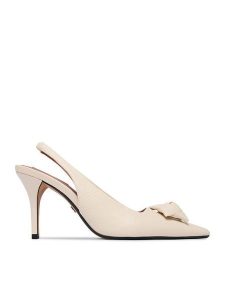 Nine West Szpilki EO-C6030-1 Kremowy. Białe szpilki Nine West, bez wzorów, ze skóry, bez obcasa. Za 279,99 zł.
