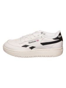 Reebok Skórzane sneakersy "Club C Double Reveng" w kolorze biało-czarnym rozmiar: 42,5. Białe trampki Reebok, bez wzorów, z materiału, bez zapięcia. Za 217,99 zł.