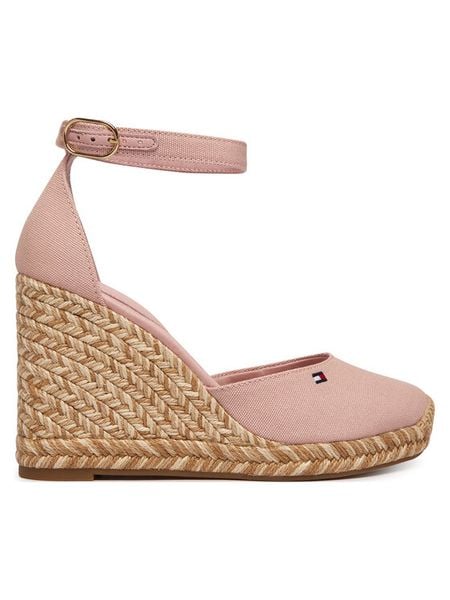 Tommy Hilfiger Espadryle Flag High Wedge Espad Closed Toe FW0FW09225 Różowy. Czerwone espadryle TOMMY HILFIGER, bez wzorów, z materiału, bez obcasa. Za 409,99 zł.
