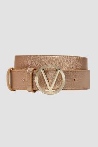 VALENTINO Złoty pasek Hampton. Żółte paski Valentino by Mario Valentino, bez wzorów. W wyprzedaży za 231,99 zł.