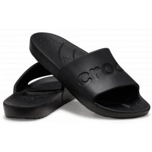 Klapki Crocs Slide 210088-001 czarne. Czarne klapki bez wzorów, bez obcasa. Za 303,63 zł.