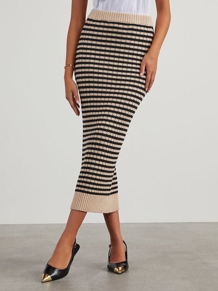 Milan Kiss Spódnica w kolorze beżowo-czarnym rozmiar: M. Brązowe spódnice Milan Kiss, m, bez wzorów, maxi. Za 126,45 zł.