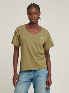 G-Star Koszulka w kolorze khaki rozmiar: S. Brązowe bluzki G-Star, s, bez wzorów, z bawełny, retro, bez kołnierzyka, bez ramiączek. Za 83,42 zł.