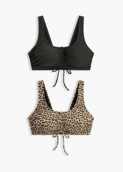 Biustonosz bikini bustier z troczkami (2 szt.). Czarne bikini bonprix, bez wzorów. Za 169,99 zł.