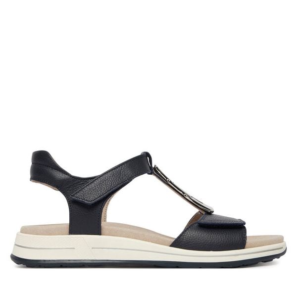 Sandały Ara. Niebieskie sandały Ara, bez wzorów, bez obcasa, na płaskiej podeszwie, bez zapięcia. Za 489,99 zł.