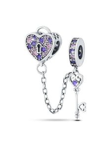 CHARM'S Srebrny łańcuszek zabezpieczający z kryształami rozmiar: onesize. Różowe łańcuszki CHARM'S, srebrne. Za 166,88 zł.
