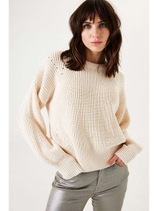 Garcia Sweter w kolorze kremowym rozmiar: XS. Brązowe swetry oversize Garcia, xs, bez wzorów, bez ramiączek. Za 79,03 zł.