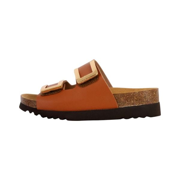 Klapki damskie Scholl Monterey 2 Straps Ad Med. Brązowe klapki Scholl, bez wzorów, bez obcasa. Za 269,99 zł.