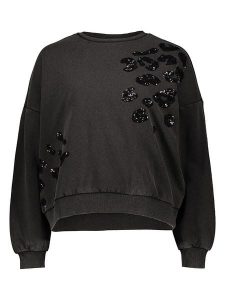 Pieces Bluza w kolorze antracytowym rozmiar: L. Czarne bluzy Pieces, l, bez wzorów, bez kaptura. Za 96,83 zł.