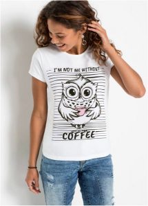 T-shirt z czystej bawełny. Białe t-shirty bonprix, bez wzorów, z bawełny, bez kołnierzyka, bez ramiączek. Za 67,99 zł.