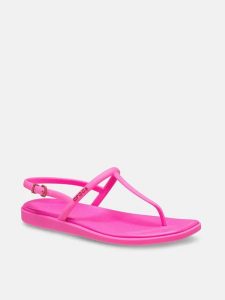 Crocs Sandały "Miami Thong" w kolorze różowym rozmiar: 34/35. Różowe klapki Crocs, bez wzorów, bez obcasa, bez zapięcia. Za 149,31 zł.