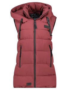 Geographical Norway Kamizelka pikowana "Dolbar" w kolorze bordowym rozmiar: S. Czerwone kamizelki Geographical Norway, s, bez wzorów, bez kołnierzyka, bez ramiączek, bez kaptura. Za 192,33 zł.