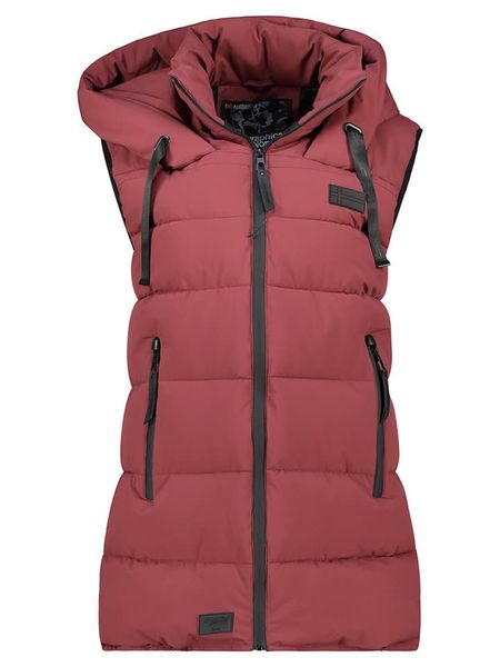 Geographical Norway Kamizelka pikowana "Dolbar" w kolorze bordowym rozmiar: S. Czerwone kamizelki Geographical Norway, s, bez wzorów, bez kołnierzyka, bez ramiączek, bez kaptura. Za 213,69 zł.