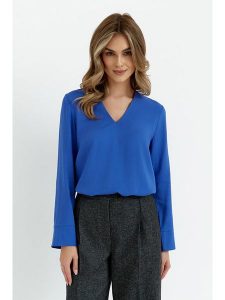 Stylove Bluzka w kolorze niebieskim rozmiar: L. Niebieskie bluzki Stylove, l, bez wzorów, z wiskozy, bez kołnierzyka, bez ramiączek. Za 150,02 zł.