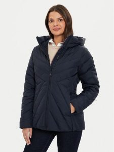 Tommy Hilfiger Kurtka puchowa Chevron WW0WW42623 Granatowy Regular Fit. Niebieskie kurtki TOMMY HILFIGER, s, bez wzorów, z puchu, bez kaptura. Za 599,99 zł.