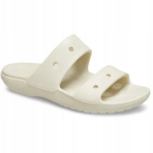 Klapki Dla Dorosłych Crocs Classic Sandal. Szare klapki Crocs, bez wzorów, z materiału, bez obcasa. Za 118,99 zł.
