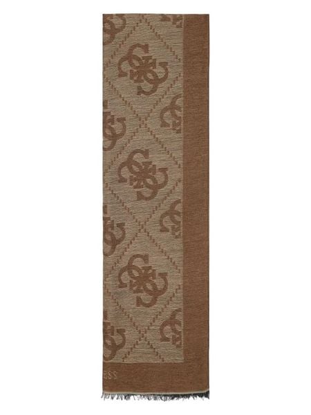 Guess Szal w kolorze jasnobrązowym - 180 x 53 cm rozmiar: onesize. Brązowe szaliki Guess, z aplikacjami, z materiału. Za 262,91 zł.
