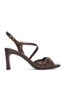 GINO ROSSI Sandały EO-GL15-986-1 Brązowy. Brązowe sandały Gino Rossi, bez wzorów, ze skóry, bez obcasa, na słupku, bez zapięcia. Za 379,99 zł.