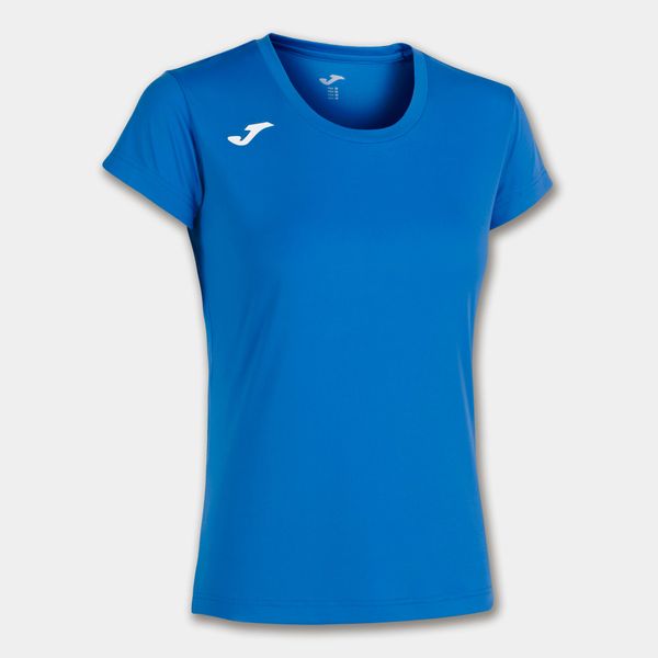 Koszulka do biegania damska Joma Record II z krótkim rękawem. Niebieskie bluzki JOMA, xl, bez wzorów, sportowe, bez kołnierzyka, bez ramiączek. Za 153,99 zł.