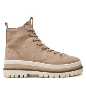 Trapery Tamaris. Brązowe buty zimowe Tamaris, bez obcasa, bez zapięcia. Za 429,99 zł.