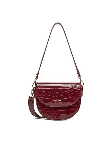 Nine West Torebka CEO-ZOE-S23806 Bordowy. Czerwone torebki klasyczne Nine West, bez wzorów, z materiału, bez dodatków. Za 189,99 zł.