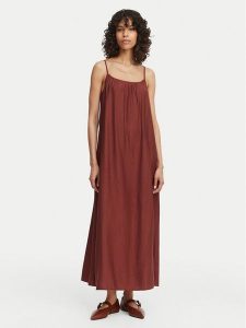Vero Moda Sukienka letnia Vira 10340738 Brązowy Relaxed Fit. Brązowe sukienki Vero Moda, na lato, l, bez wzorów, z wiskozy, bez kołnierzyka, bez ramiączek. Za 159,99 zł.