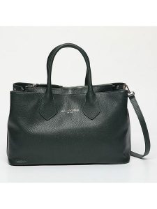 Maison héritage PARIS Skórzana torebka "Milia" w kolorze ciemnozielonym - 40 x 22,5 x 16 cm rozmiar: onesize. Zielone torebki klasyczne Maison héritage PARIS, bez wzorów, z materiału, przez ramię, bez dodatków. Za 438,21 zł.