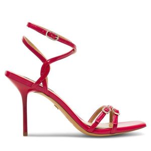 Sandały Nine West. Czerwone sandały Nine West, bez wzorów, bez obcasa, na szpilce, bez zapięcia. Za 184,99 zł.