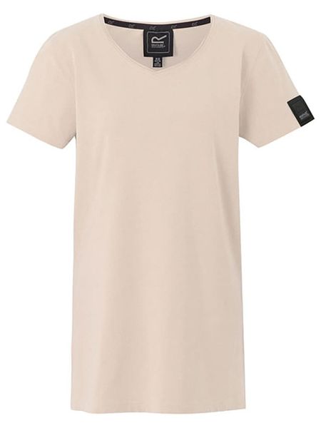 Regatta Koszulka "Elkie" w kolorze beżowym rozmiar: 40. Brązowe bluzki Regatta, bez wzorów, bez kołnierzyka, bez ramiączek. Za 52,30 zł.