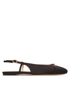 TWINSET Sandały 251TCP082 Czarny. Czarne sandały Twinset, bez wzorów, z materiału, bez obcasa, na płaskiej podeszwie, bez zapięcia. Za 429,99 zł.