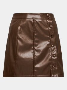 Brave Soul Spódnica z imitacji skóry LSKW-225LISABRO Brązowy Regular Fit. Brązowe spódnice Brave Soul, xs, bez wzorów, ze skóry. Za 189,99 zł.