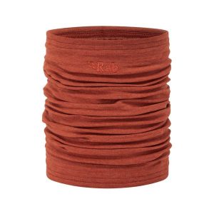 Komin polarowy Rab Filament Neck Tube bezszwowy. Czerwone szaliki RAB, bez wzorów, z polaru. Za 69,99 zł.