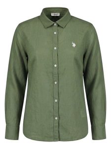 U.S. Polo Assn. Koszula - Regular fit - w kolorze oliwkowym rozmiar: XL. Brązowe koszule U.S. Polo Assn., s, bez wzorów, z bawełny, bez kołnierzyka, bez ramiączek. Za 198,45 zł.