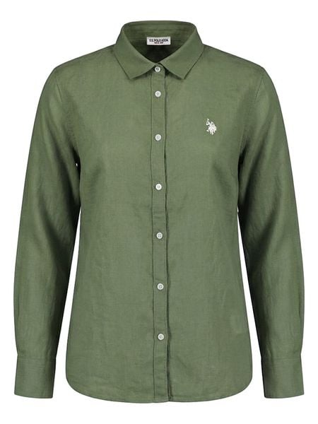 U.S. Polo Assn. Koszula - Regular fit - w kolorze oliwkowym rozmiar: XL. Brązowe koszule U.S. Polo Assn., s, bez wzorów, z bawełny, bez kołnierzyka, bez ramiączek. Za 198,45 zł.