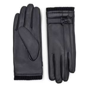 Rękawiczki Damskie Lasocki. Czarne rękawiczki Lasocki, bez wzorów. Za 119,99 zł.