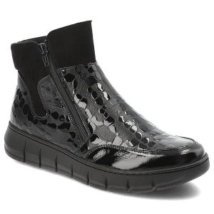 Czarne Botki Armodo Eleganckie Obuwie Damskie. Czarne botki Armodo, bez wzorów, ze skóry, bez obcasa, bez zapięcia. Za 319,00 zł.