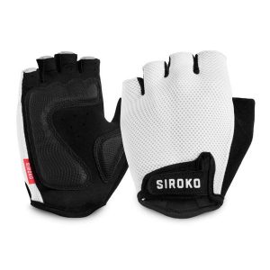 Rękawiczki rowerowe Kolarstwo Siroko Aero White. Białe rękawiczki SIROKO, bez wzorów, z nylonu. Za 135,00 zł.