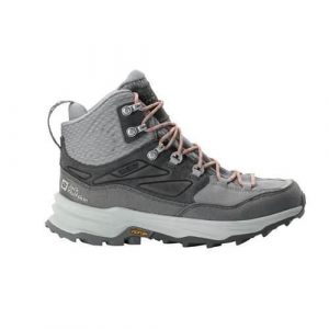 Buty trekkingowe damskie Jack Wolfskin Cyrox Texapore Mid. Szare buty trekkingowe Jack Wolfskin, z materiału, bez zapięcia. W wyprzedaży za 723,55 zł.