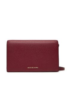 MICHAEL Michael Kors Torebka Jet Set Medium 32S4GJ6C6L Bordowy. Czerwone listonoszki MICHAEL Michael Kors, bez wzorów, ze skóry, bez dodatków. Za 519,99 zł.