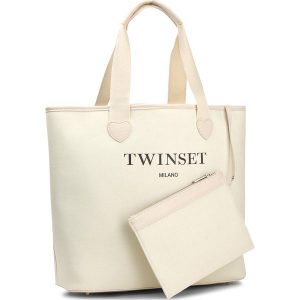 Torebka TWINSET - Shopping AS8PNA Avorio Chiaro 0018C. Shopper bag marki Twinset. W wyprzedaży za 249,00 zł.
