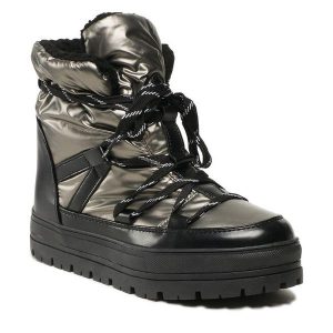 Trzewiki Jenny Fairy. Szare botki Jenny Fairy, bez wzorów, bez obcasa, na płaskiej podeszwie, bez zapięcia. Za 99,99 zł.