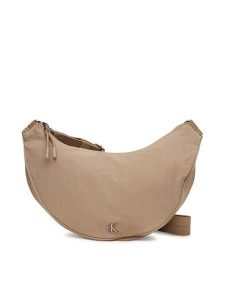 Calvin Klein Jeans Torebka Luna Nylon Sling Bag LV04K3095G Beżowy. Brązowe listonoszki Calvin Klein Jeans, bez wzorów, z jeansu, bez dodatków. Za 179,99 zł.